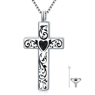 Sterling Silver Cross Urn Necklace for Ashes-21