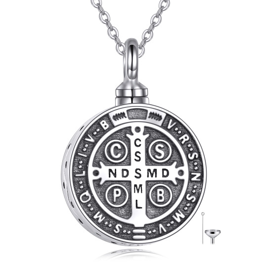 Collana con croce in argento sterling per le ceneri