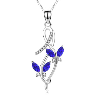 Sterling Silver Crystal Butterfly Pendant Necklace-13