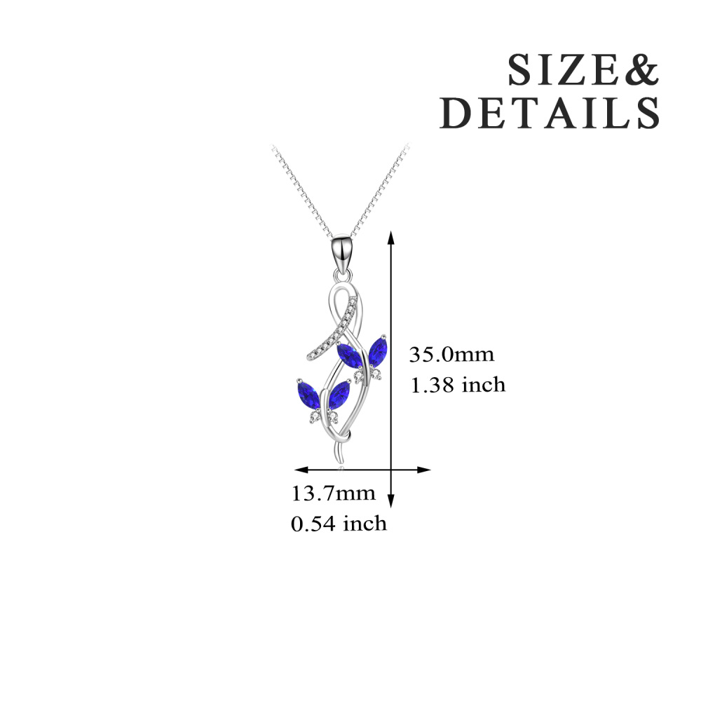 Sterling Silver Crystal Butterfly Pendant Necklace-5