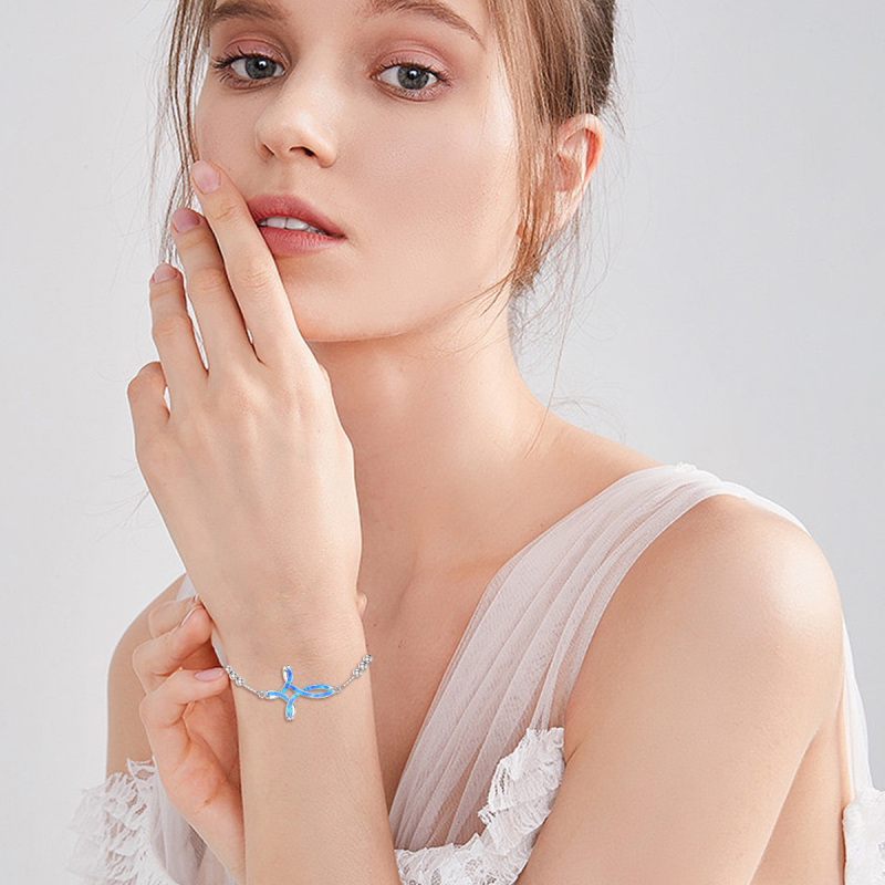 Pulsera Colgante Nudo Celta Plata de Ley Cristal-2