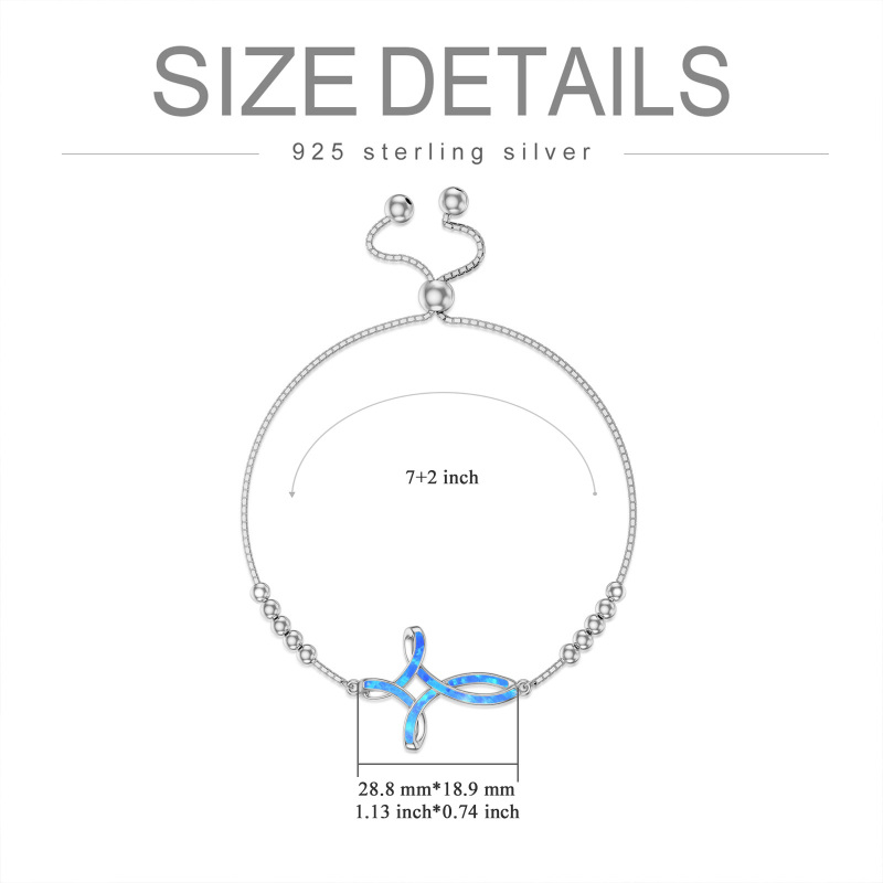 Pulsera Colgante Nudo Celta Plata de Ley Cristal-4