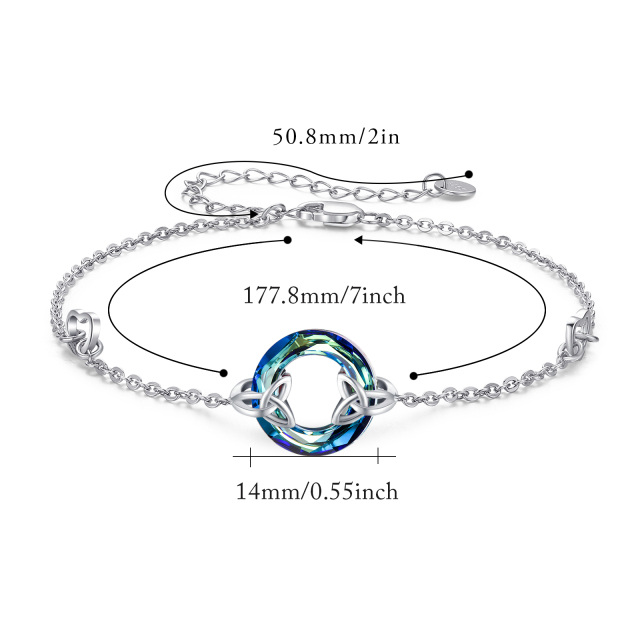 Bracelet en argent sterling avec pendentif nœud celtique en cristal-5