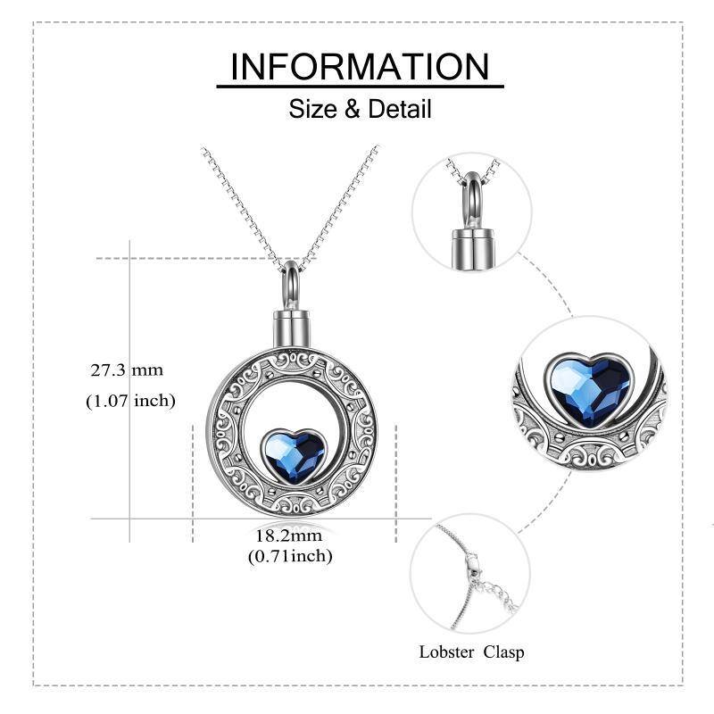 Collana con cerchio di cristallo in argento sterling per urne di ceneri-5