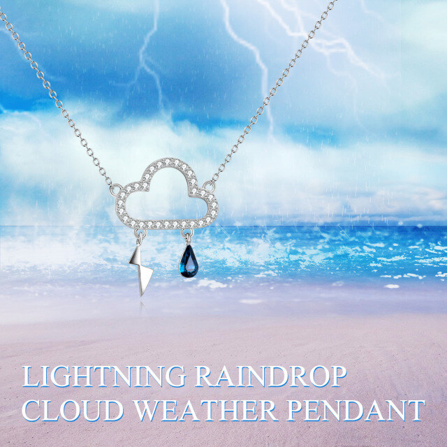 Collier en argent sterling avec pendentif nuages en cristal-5