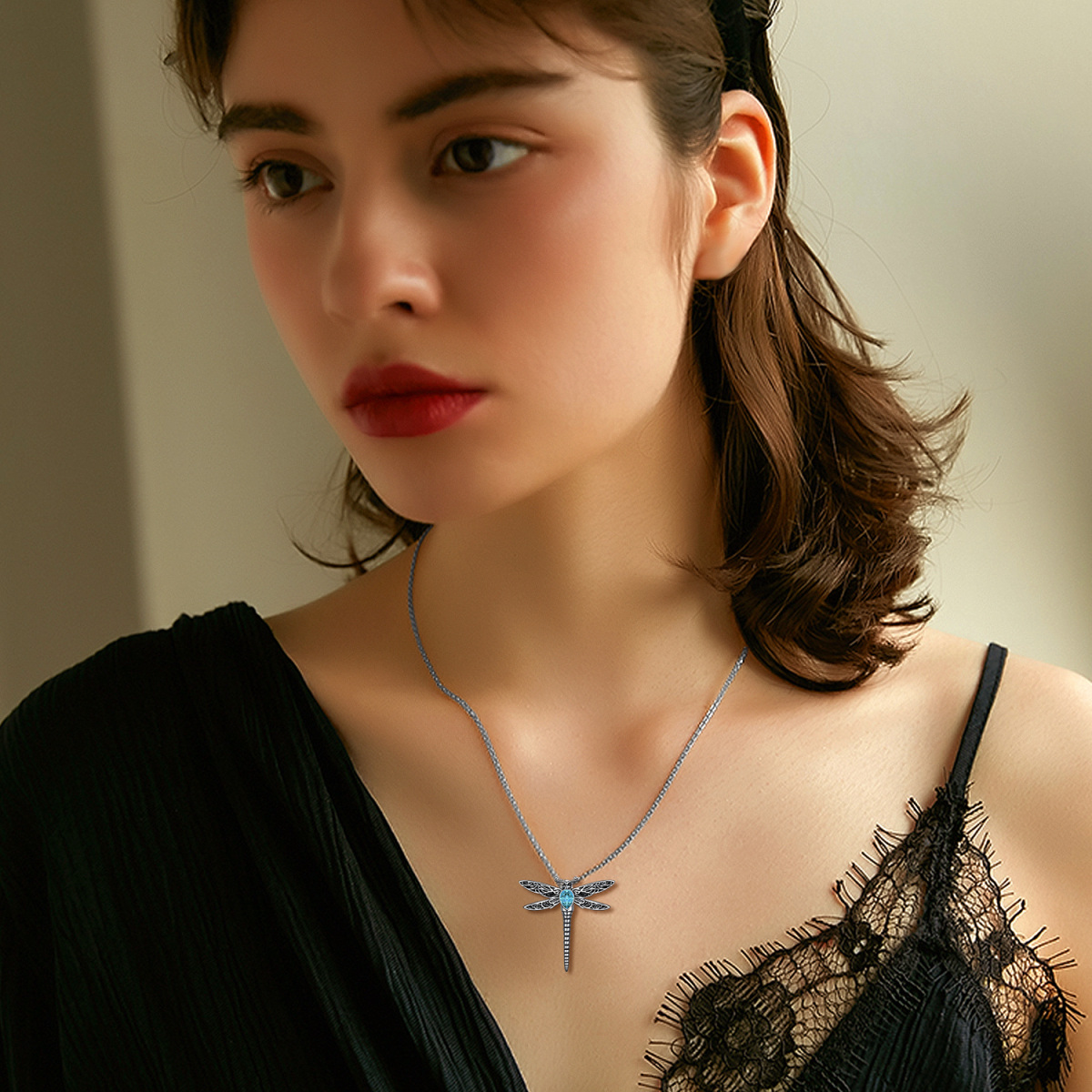 Sterling Silver Crystal Dragonfly Urn Necklace for Ashes-2