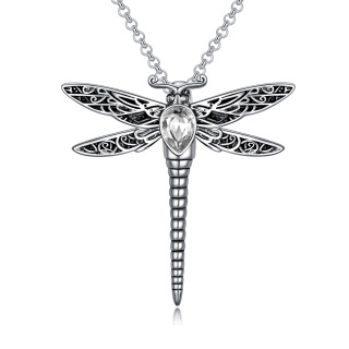 Sterling Silver Crystal Dragonfly Urn Necklace for Ashes-57