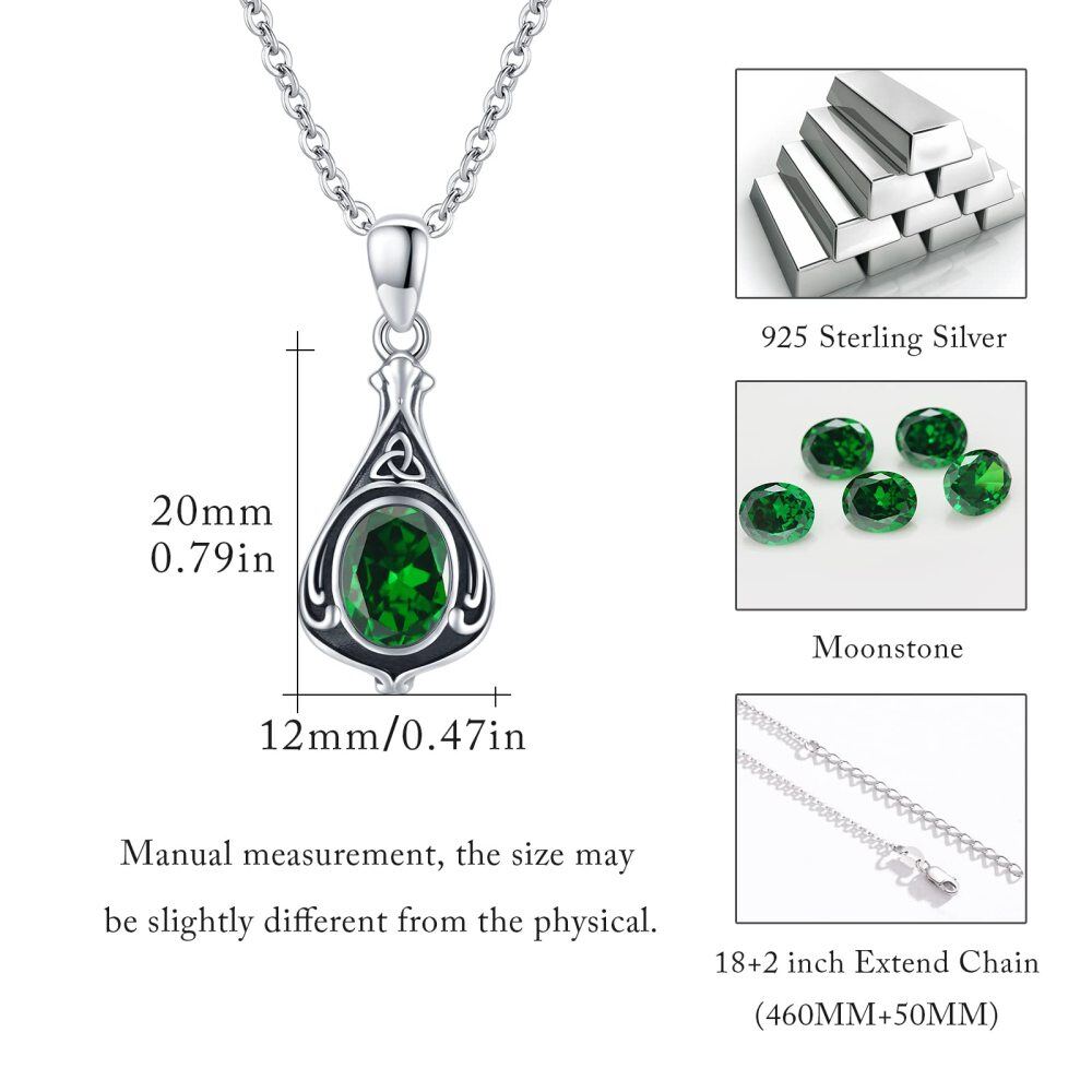 Sterling Silver Crystal Drop Shape Celtic Knot Urn Necklace for Ashes-5