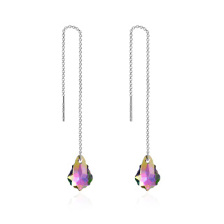 Sterling Silver Crystal Drop Earrings For Women-58