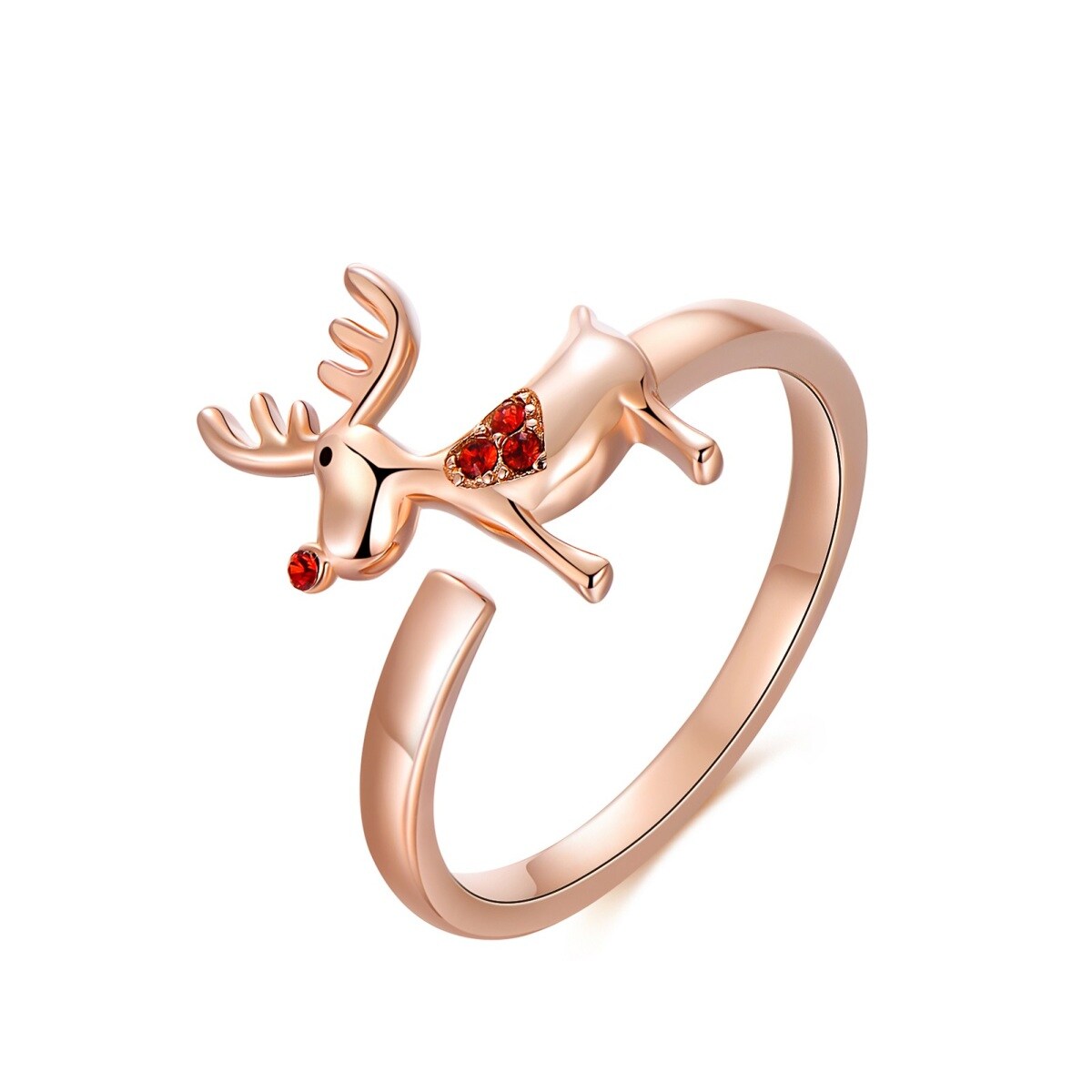 Sterling Silver Crystal Elk Ring-1