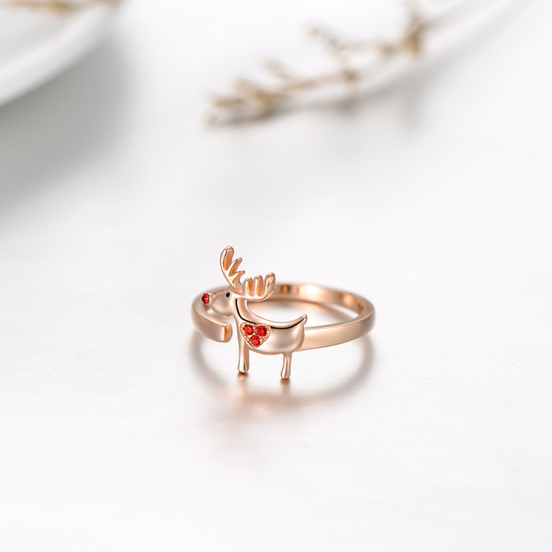 Anello in argento sterling con cristallo di alce-3