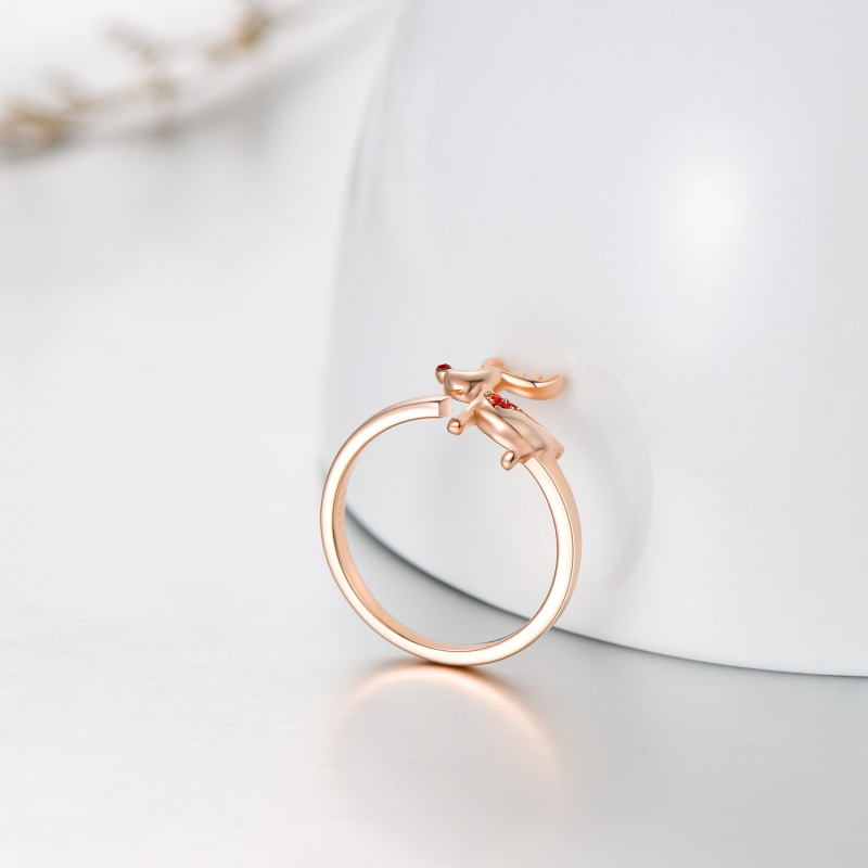 Anello in argento sterling con cristallo di alce-4