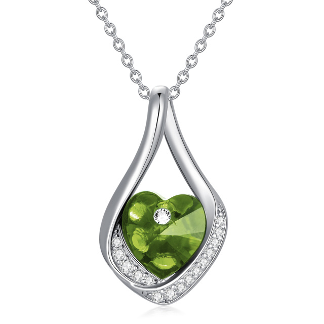 Sterling Silber Kristall & Cubic Zirkonia Herz & Unendlichkeit Symbol Anhänger Halskette-1