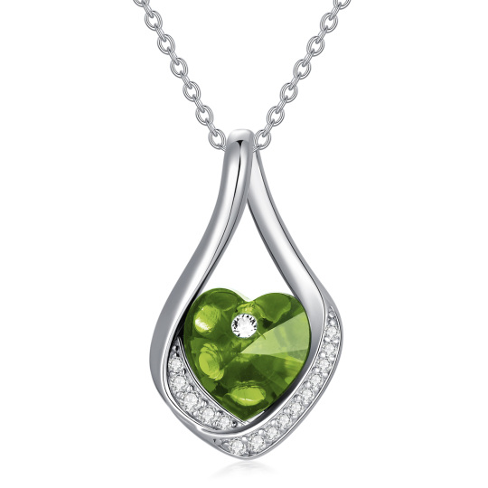 Collana con ciondolo a forma di cuore e simbolo dell'infinito in argento sterling e crista