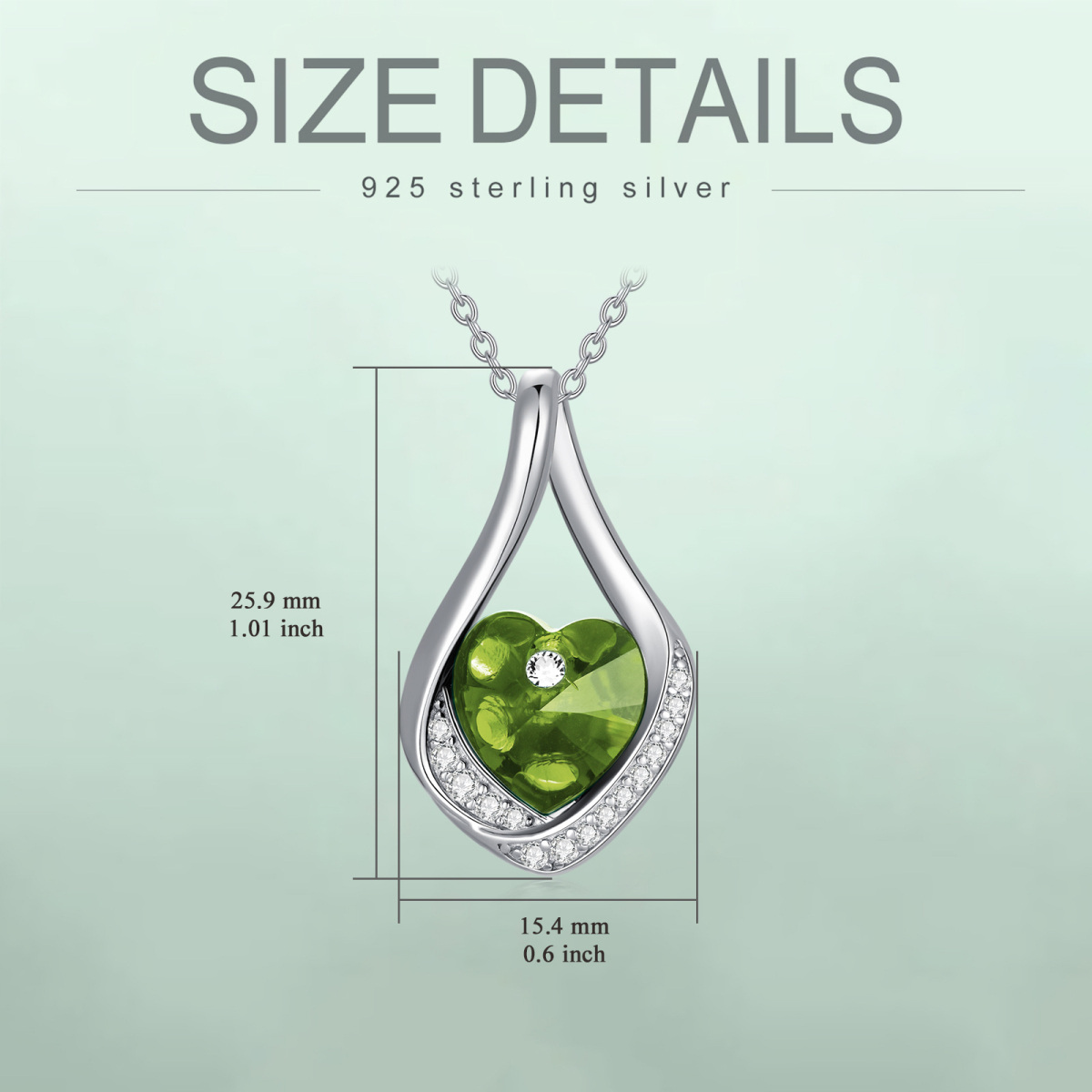 Sterling Silber Kristall & Cubic Zirkonia Herz & Unendlichkeit Symbol Anhänger Halskette-6