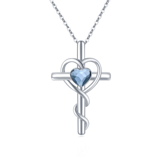 Collana con ciondolo a forma di cuore in argento sterling-1