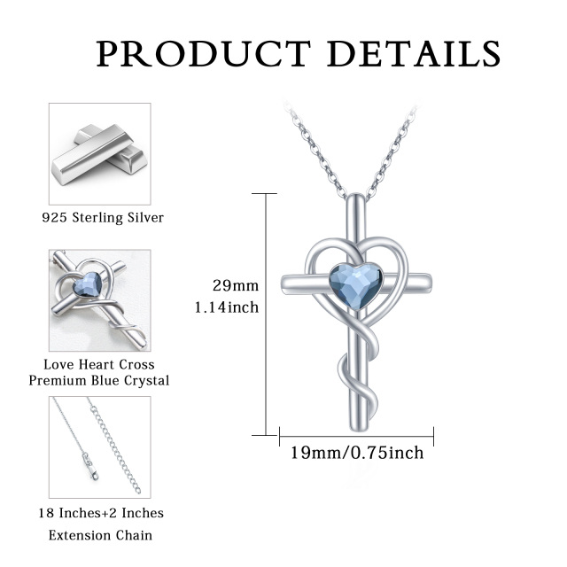 Sterling Silver Crystal Heart Pendant Necklace-5