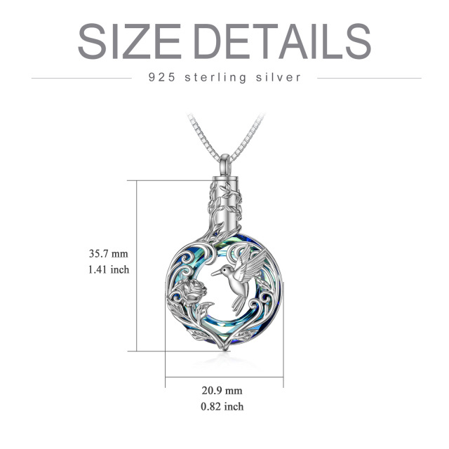 Sterling zilveren kristal kolibrie urnenketting voor as-5