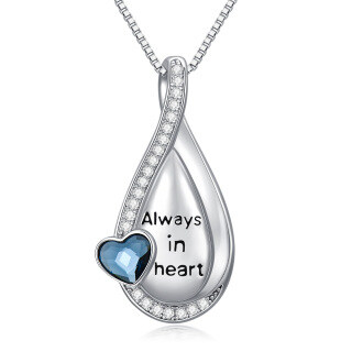 Sterling Silver Crystal Infinity Symbol Urn Necklace for Ashes with Engraved Word-2