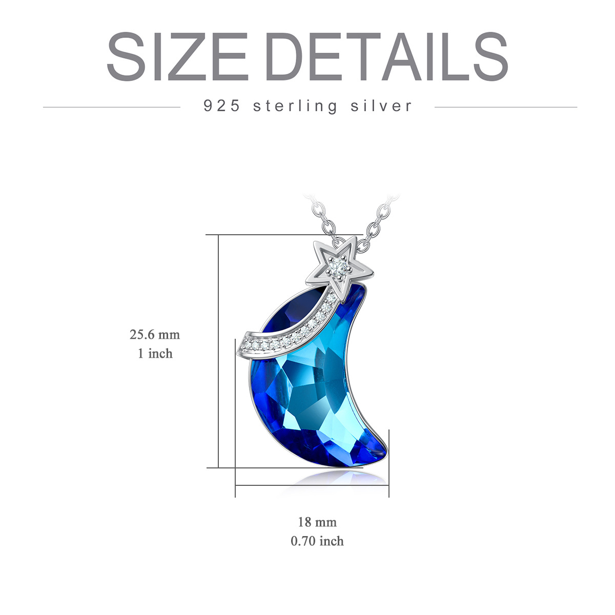 Sterling Silver Crystal Mother & Moon Pendant Necklace-5