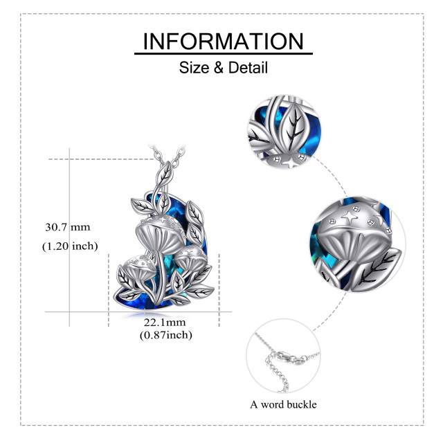 Colar com pingente de cogumelo em prata esterlina-5