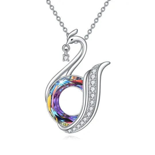 Sterling zilveren kristal en zirkonia Phoenix hanger ketting