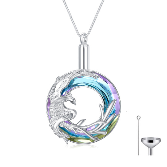 Sterling zilveren kristal Phoenix Urn ketting voor as met doos ketting