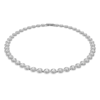 Sterling Silver Crystal Round Chain Necklace-1