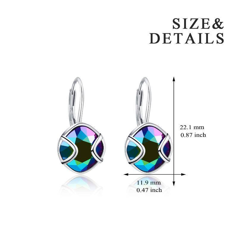 Boucles d'oreilles pendantes carrées en argent sterling-5