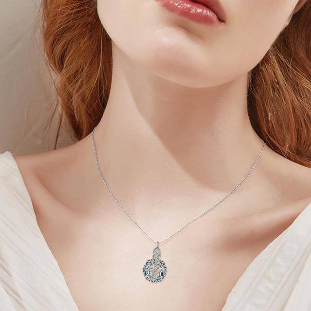 Collier d'urne pour cendres en argent sterling avec cristaux de l'arbre de vie de la déesse de la lune-2