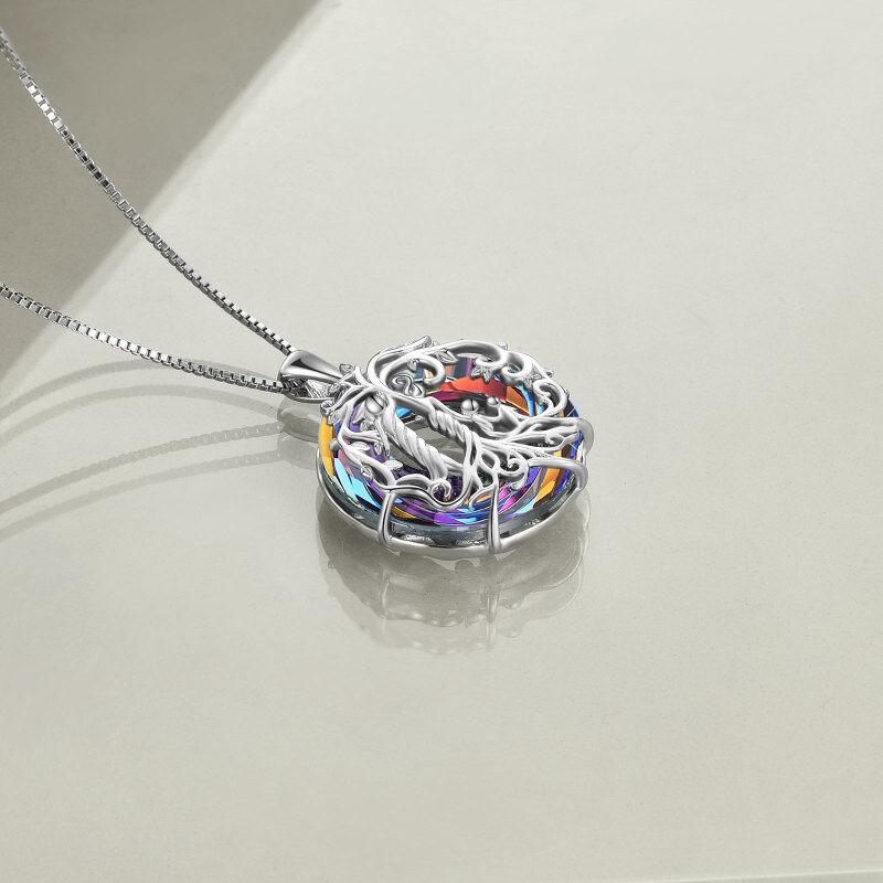 Sterling Silver Volcanic Crystal Tree Of Life & Mother & Daughter Pendant Necklace For Women-4