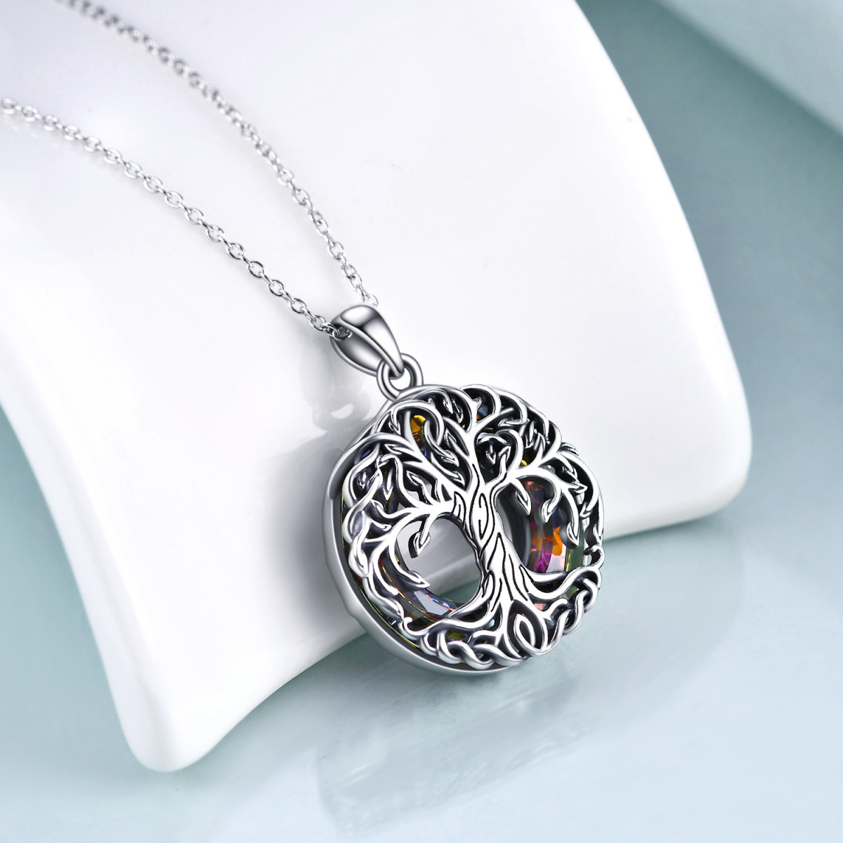 Collier en argent sterling avec pendentif arbre de vie en cristal-4