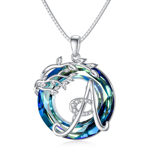 Sterling Silver Crystal Tree Of Life Pendant Necklace