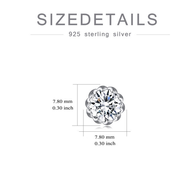 Sterling zilveren 1 CT Moissanite Lotus oorbellen-5