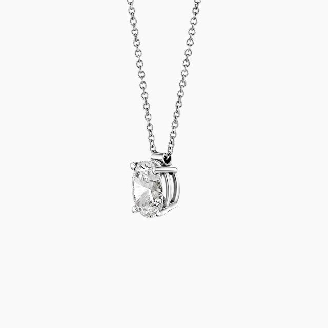 Sterling Silver 2 CT Moissanite Round Pendant Necklace-3