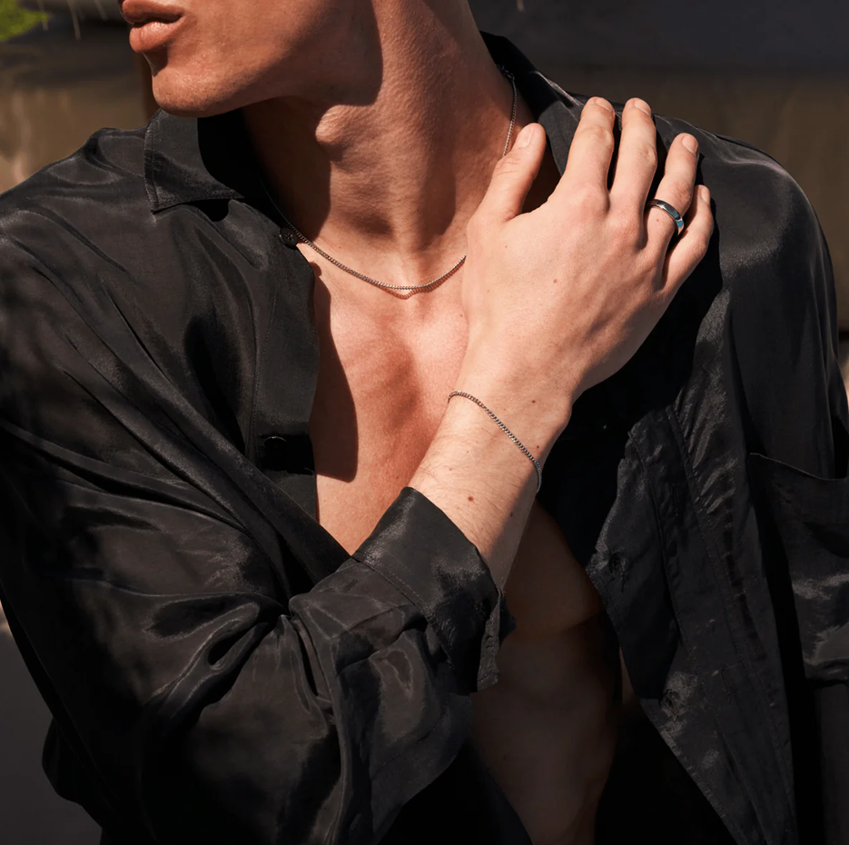 Corrente Connell em prata de lei para homem 2 mm-3