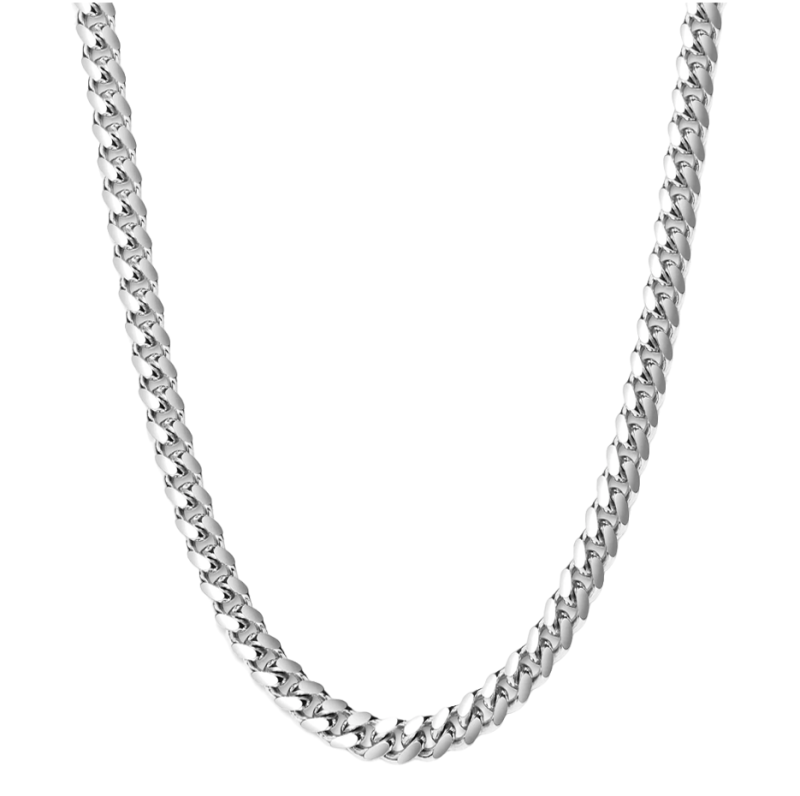 Sterling Silver Cuban Link Chain for Men 5mm-14