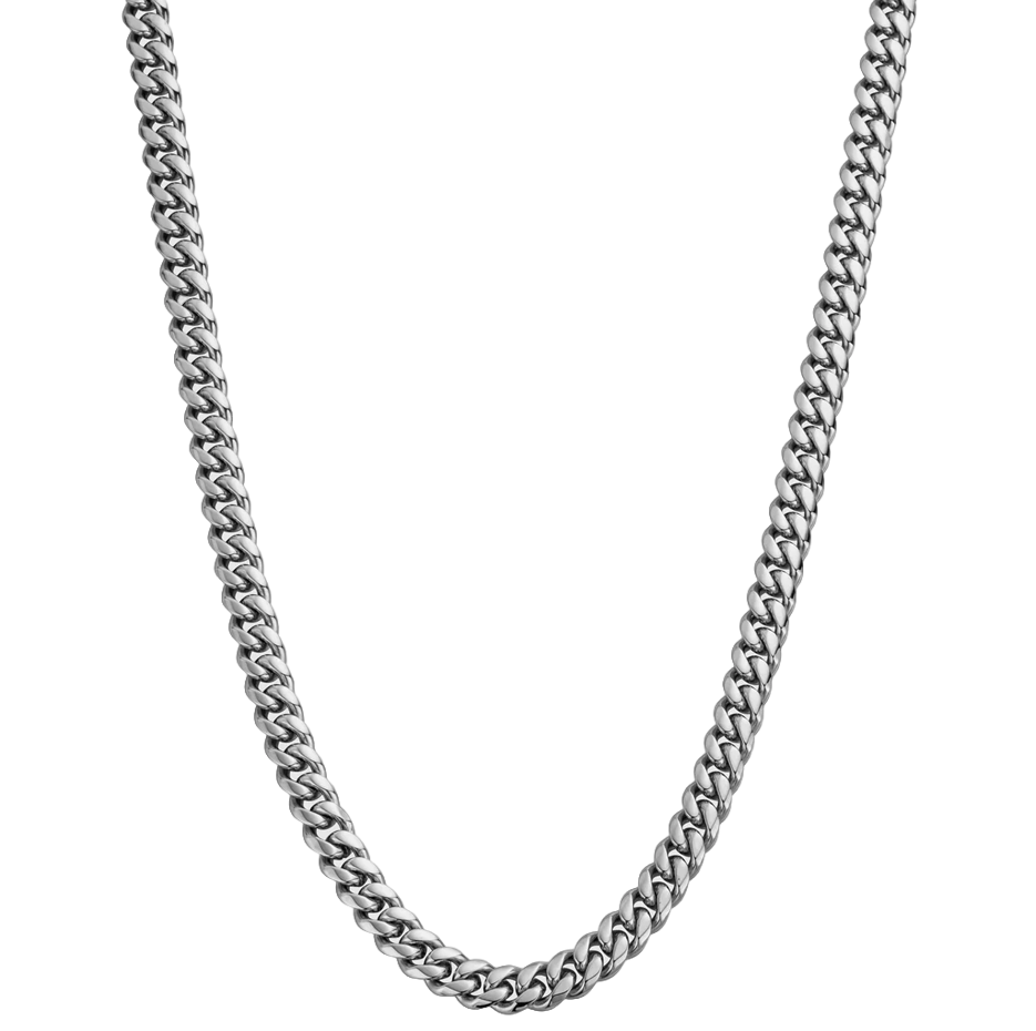 Cadena de eslabones cubanos de plata esterlina para hombre de 8 mm-1