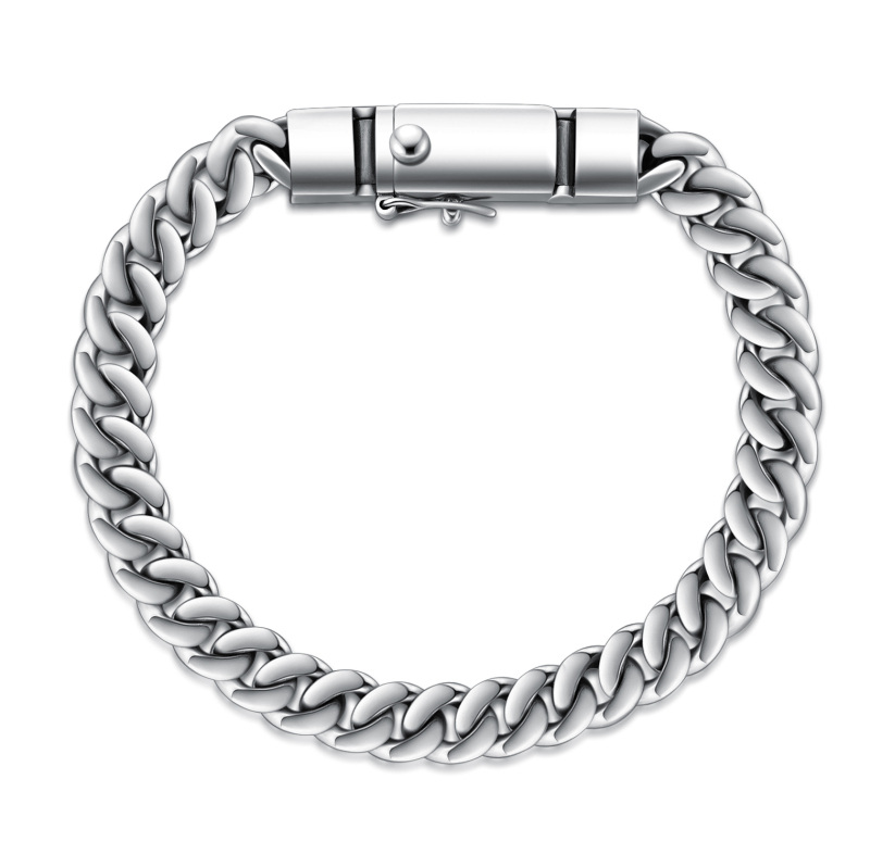 Sterling Zilveren Curb Link Ketting Armband voor Heren-1