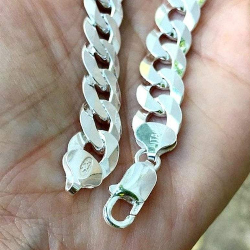 Sterling Silver Curb Link Chain Bracelet-3