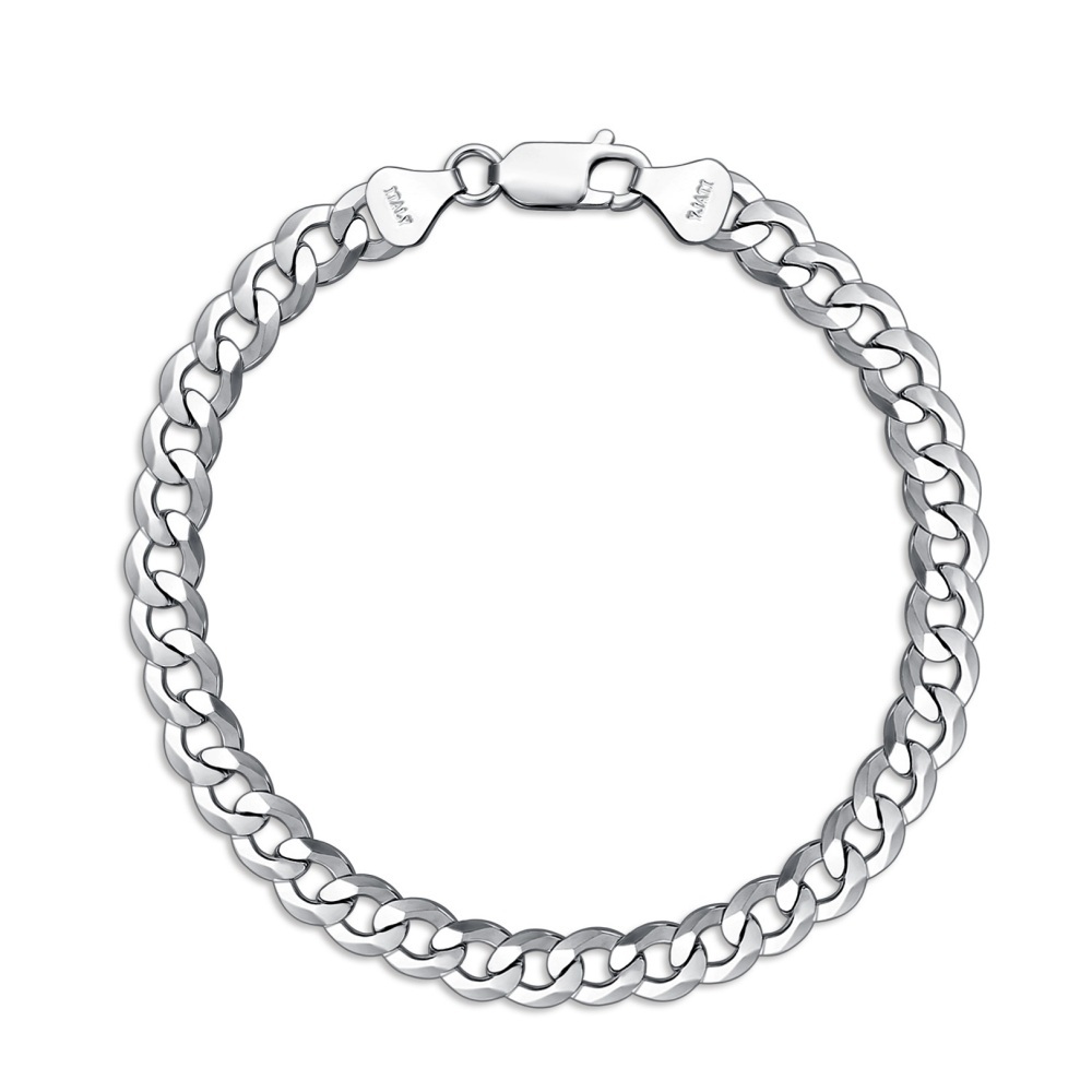 Pulseira de corrente de elos em prata de lei-1