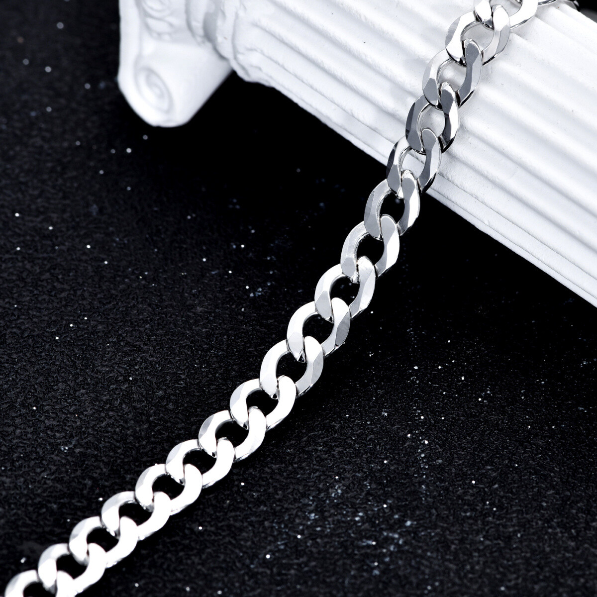 Sterling Silver Curb Link Chain Bracelet-4