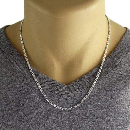 Collana a catena Curb Link in argento sterling-2