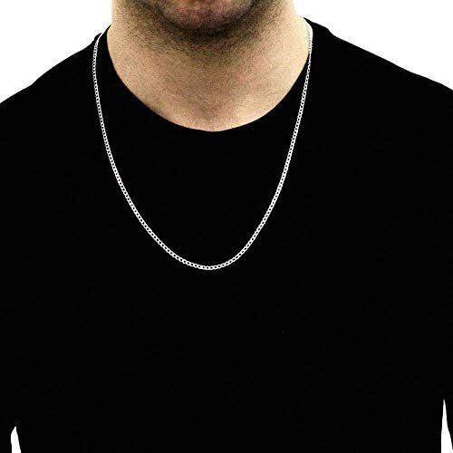 Collana a catena Curb Link in argento sterling-3