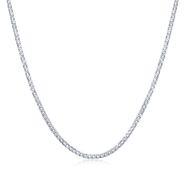 Sterling Silver Curb Link Chain Necklace-1