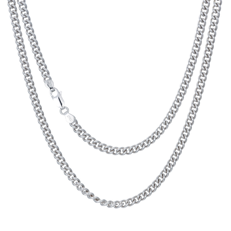 Collier en argent sterling avec chaîne à maillons en forme de trottoir en 18 pouces