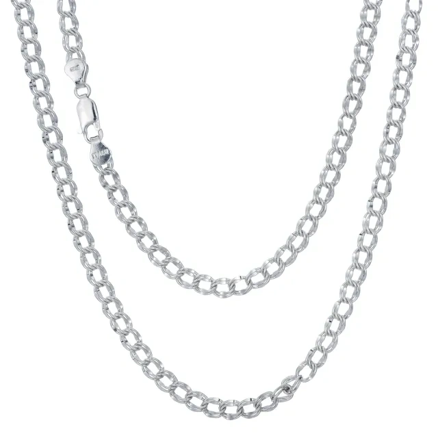 Sterling zilveren Curb Link ketting-1