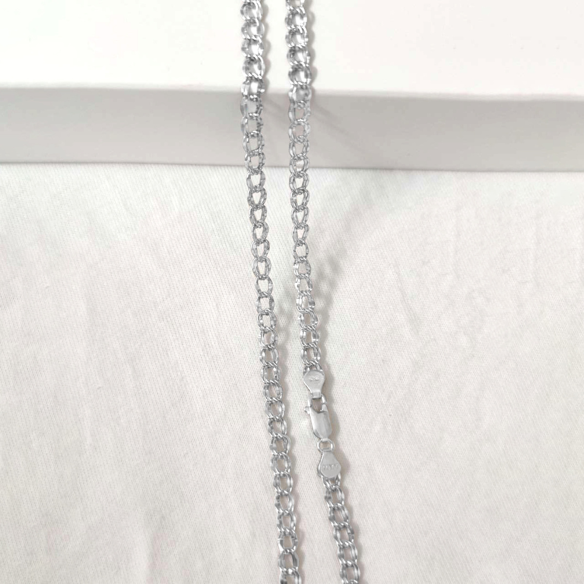 Sterling Silver Curb Link Chain Necklace-5