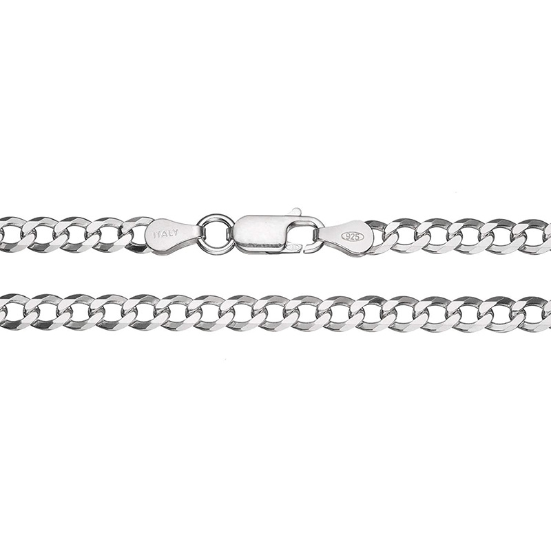 Sterling Silber Curb Link Kette Halskette-4