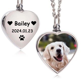 Sterling Silver Custom & Personalized Pet Photo Urn Necklace for Ashes-2